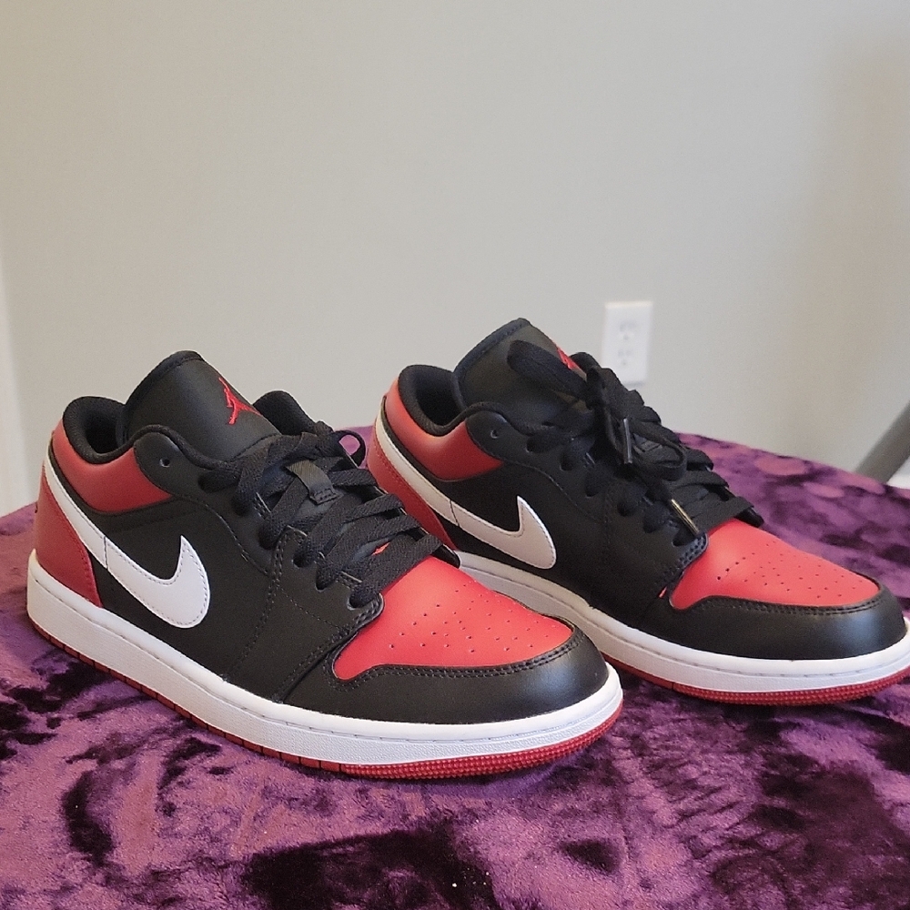 Jordan Athletic Shoes in Black, Red, and White